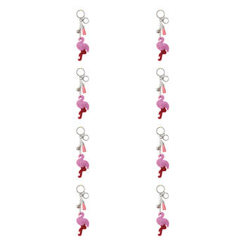 8PK LVD Kids Pink Flamingo Keyring/Bag Hanger Accessory 4.5x8.5x2cm