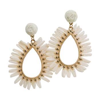 LVD Womens Aveda Sunburst Petal Boho Style Summer Earrings Gold Plated