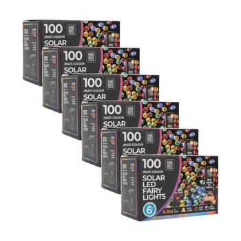 6x 100pc Home Brite Outdoor LED Solar Fairy String Lights 4.9M Multi Colour