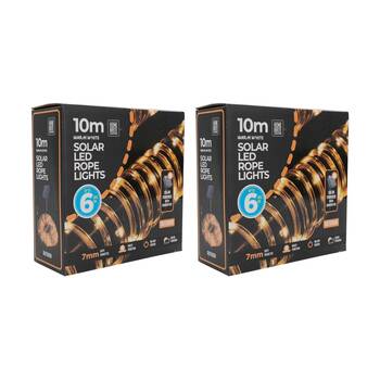 2PK Home Brite Outdoor LED Solar Rope String Lights 10 Metres Warm White