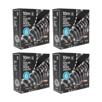 4PK Home Brite Outdoor LED Solar Rope String Lights 10 Metres White