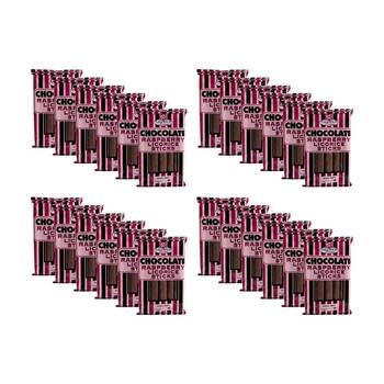24PK Licorice Lovers Chocolate Raspberry Liquorice Sticks Confectionary 200g