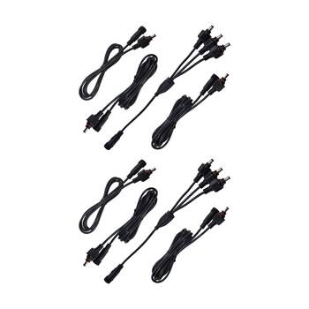 2PK 4pc Hulk Single Colour Extension Cable Kit 3-Way Splitter Set