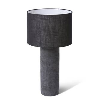 E STYLE Foluke Table Lamp Terracotta Base Linen Shade Black 36x36x68cm