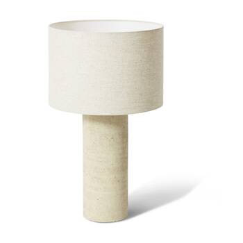 E STYLE Foluke Table Lamp Terracotta Base Linen Shade Natural 36x36x64cm