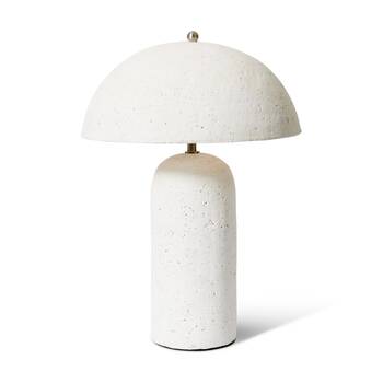 E STYLE Tata Table Lamp Paper Mache Shade Metal Base White 37x37x50cm