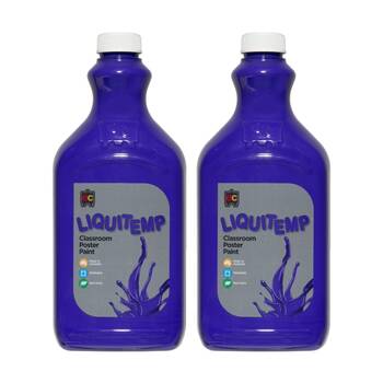 2PK Educational Colours Liquitemp Classroom Poster Paint Purple 2L