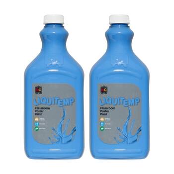 2PK Educational Colours Liquitemp Classroom Poster Paint Sky Blue 2L