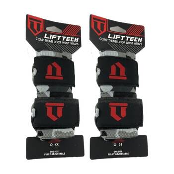 2x 2pc Lift-Tech Comp Elastic Support Wrist Wrap Camo 18in W/ Thumb Loop
