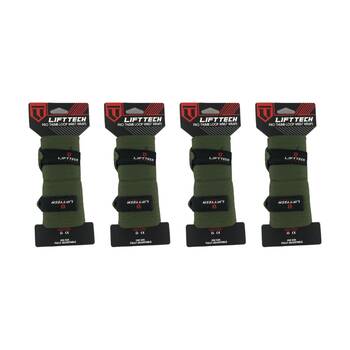 4x 2pc Lift-Tech Pro Thumb Loop Wrist Support Adjustable Wrap Army Green 20in