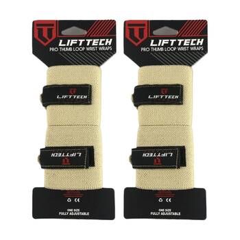 2x 2pc Lift-Tech Pro Thumb Loop Wrist Support Adjustable Wrap Skin 20in