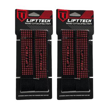 2x 2pc Lift-Tech Neo-Tech Padded Cotton Wrist Support Lifting Straps Dot 21.5in
