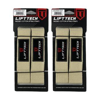2x 2pc Lift-Tech Neo-Tech Padded Cotton Wrist Support Lifting Straps Skin 21.5in