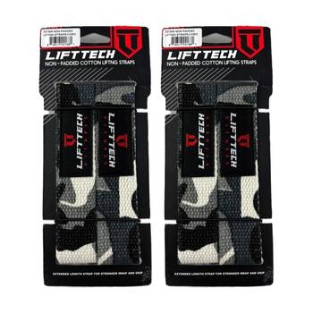 2x 2pc Lift-Tech Cotton Heavy Lifting Support Durable Grip Straps Camo 21in