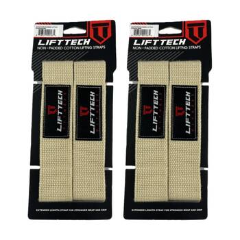 2x 2pc Lift-Tech Cotton Heavy Lifting Support Durable Grip Straps Skin 21in