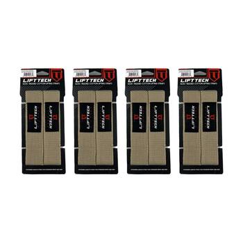 4x 2pc Lift-Tech Cotton Heavy Lifting Support Durable Grip Straps Tan 21in