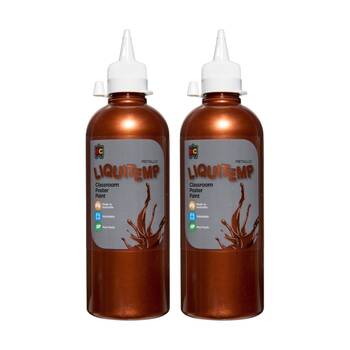 2PK Educational Colours Metallic Liquitemp Classroom Poster Paint Copper 500ml