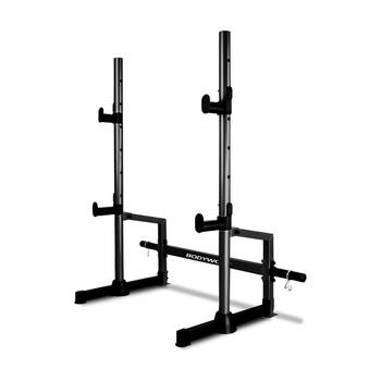 Adjustable Squat Rack 150kg Capacity?Gym Equipment W/ Spotters Safety 157x142cm