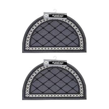 2PK Braz Outdoor Indoor Non Slip Latex Diamond Doormat 50x80cm Assorted