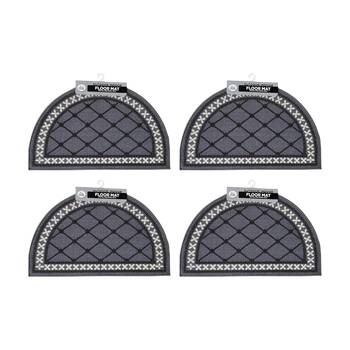 4PK Braz Outdoor Indoor Non Slip Latex Diamond Doormat 50x80cm Assorted