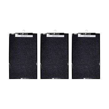 3PK Braz Outdoor Indoor Rub Back Textured Striped Doormat 38x58cm Assorted