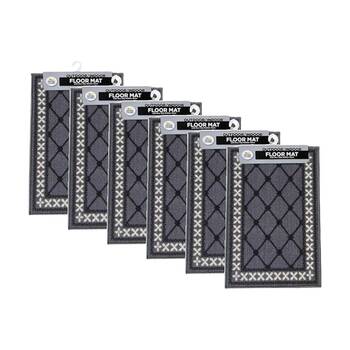 6PK Braz Outdoor Indoor Non Slip Latex Diamond Doormat 40x60cm Assorted