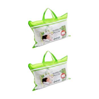 2PK Braz Bamboo Flat Breathable Cooling Comfort Sleeping Pillow 40x60x12cm