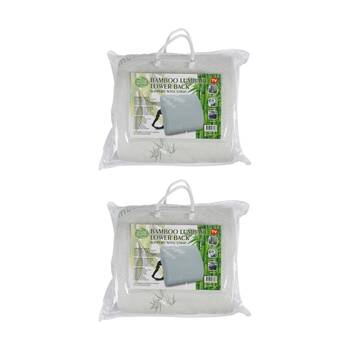 2PK Braz Bamboo Lumbar Lower Back Support Cushion W/ Adjustable Strap 33x33cm WH