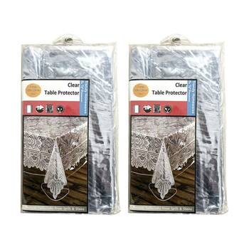 2PK Braz PVC Dining Table Cover Spill & Stain Protector 150x230cm Clear