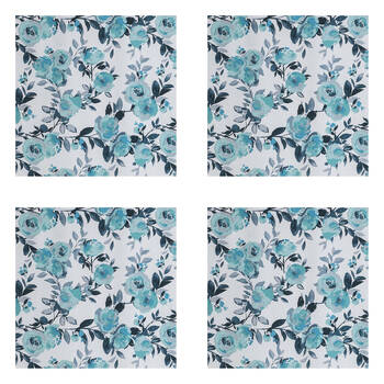 4PK Braz Printed Room Darkening Hanging Curtain 140x223cm Green Floral