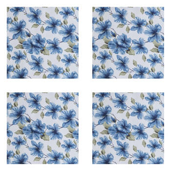 4PK Braz Printed Room Darkening Hanging Curtain Home Decor 140x223cm Blue Foral