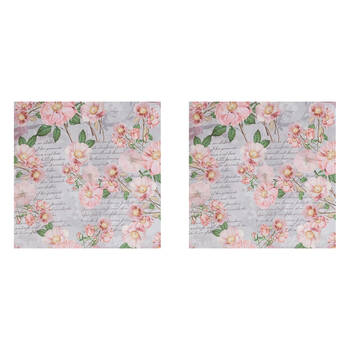 2PK Braz Printed Room Darkening Hanging Curtain Home Decor 140x223cm Pink Floral