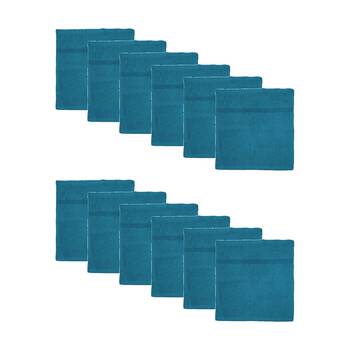 12PK Capri Soft Absorbent Facewash Bathroom Washcloth Towel 30x30cm Teal