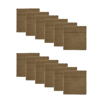12PK Capri Soft Absorbent Facewash Bathroom Washcloth Towel 30x30cm Brown