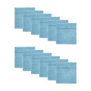 12PK Capri Soft Absorbent Facewash Bathroom Washcloth Towel 30x30cm Sky Blue