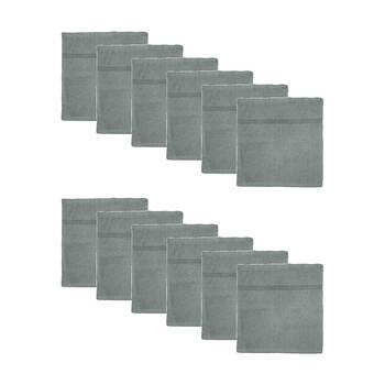 12PK Capri Soft Absorbent Facewash Bathroom Washcloth Towel 30x30cm Ash