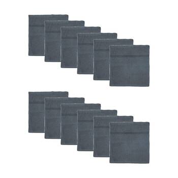 12PK Capri Soft Absorbent Facewash Bathroom Washcloth Towel 30x30cm Charcoal