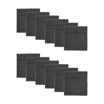 12PK Capri Soft Absorbent Facewash Bathroom Washcloth Towel 30x30cm Black