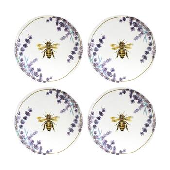 4PK LVD Wildflower Bee Ceramic Kitchen Trinket Tray Gift Dish 10cm