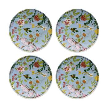 4PK LVD Botanical Bird Ceramic Kitchen Trinket Tray Gift Dish 10cm