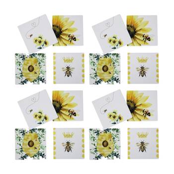 4x 4pc LVD Decorative Honey Bee Ceramic Square Drink Coasters Home Decor 10x10cm