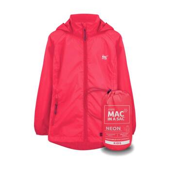 Mac In A Sac Kids Mini Neon 2 Packable Jacket Waterproof Melon