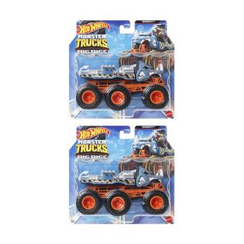 2PK Hot Wheels Monster Trucks Big Rigs Die-Cast Truck Vehicle Assorted 3y+