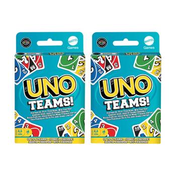 2PK Mattel UNO Teams! Kids/Family Card Strategy Game 2-4 Teams 7y+
