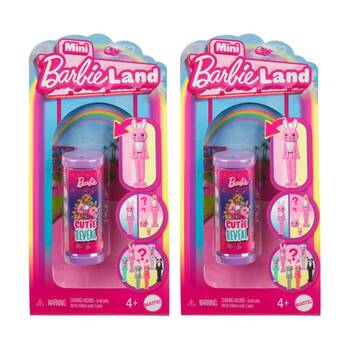 2PK Barbie Mini Barbieland Cutie Reveal Collectable Kids Doll Assorted 3.8cm 4y+