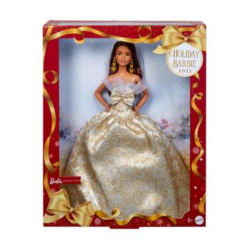 Barbie 2025 Holiday Latina Collectible Display?Doll W/ Stand 6y+
