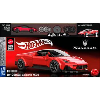 250pc Hot Wheels Speed Maserati MC20 Car Build & Customise Set Red 10y+