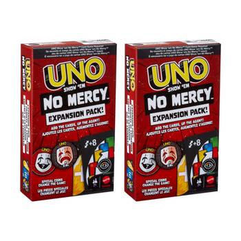 2PK UNO Show 'em No Mercy Expansion Pack Card Game Extension Set 7y+