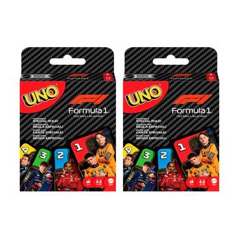 2PK UNO F1 Formula 1 Racing Family/Kids Strategy Card Game W/ Overtake Rule 7y+