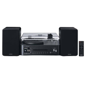 Lenco MC-760BK HiFi W/ Internet DAB+/FM Radio CD/MP3 Turntable & Speakers Black
